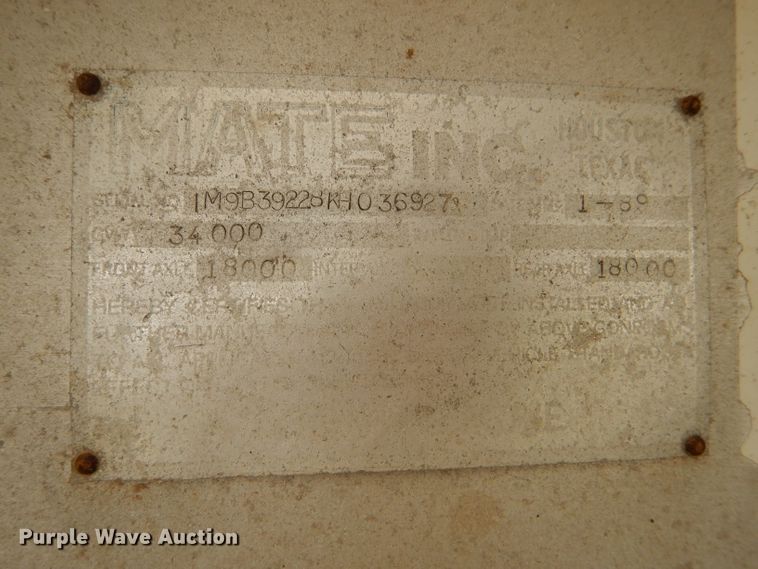 image for item FT9631 1989 Mate bottom dump trailer