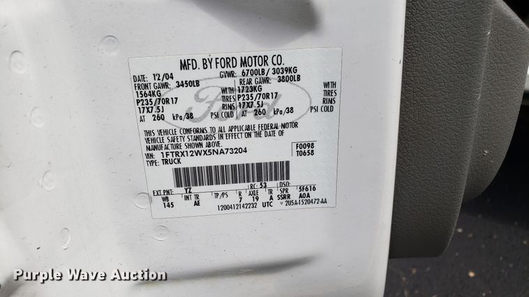 image for item EU9861 2005 Ford F150 SuperCab pickup truck