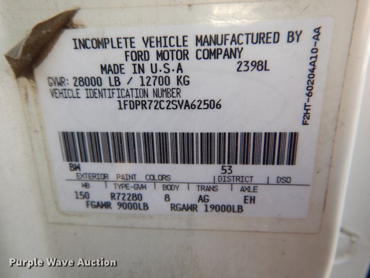 image for item EU9876 1995 Ford L7000 bucket truck