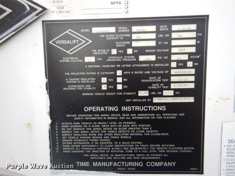 image for item EU9877 1994 GMC TopKick C6500 bucket truck