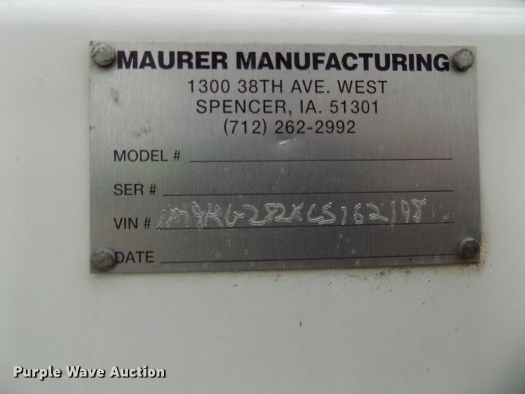 image for item DE7723 2012 Maurer 2812 single hopper grain trailer