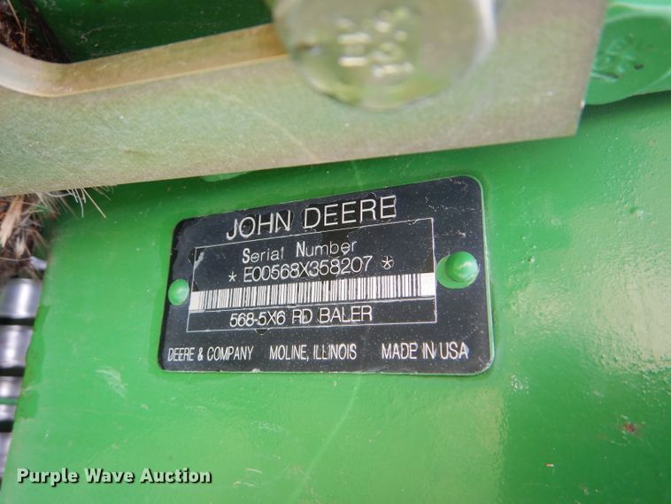 image for item GH9499 2009 John Deere 568 Mega Wide Plus round baler