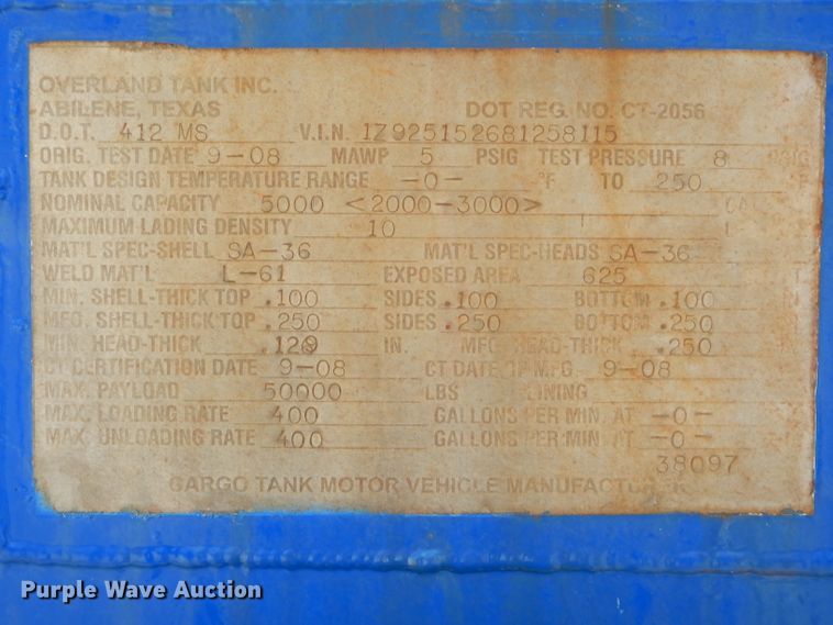 image for item ED9404 2008 Overland Acid acid trailer