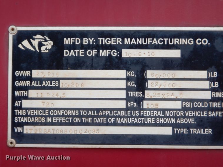 image for item ED9412 2010 Tiger tank trailer