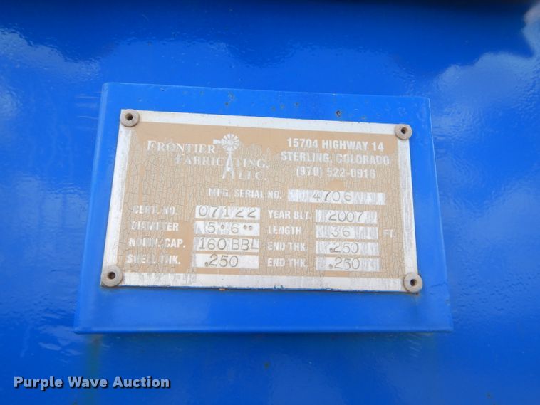 image for item ED9415 2008 Frontier tank trailer