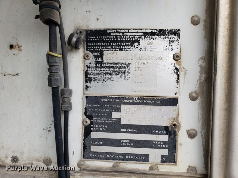 image for item ET9760 1998 Utility VS2R refrigerated dry van trailer