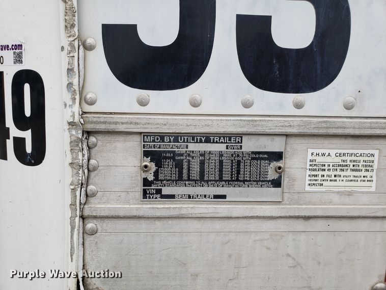 image for item ET9760 1998 Utility VS2R refrigerated dry van trailer