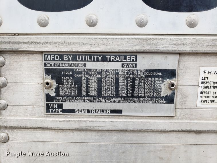 image for item ET9760 1998 Utility VS2R refrigerated dry van trailer