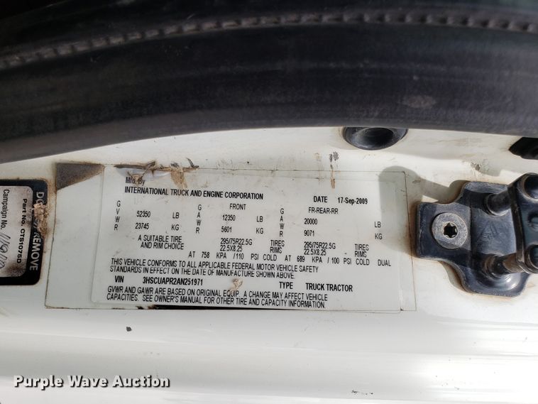 image for item ET9761 2010 International ProStar semi truck