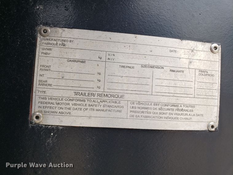 image for item ET9764 2001 Cheetah container chassis trailer