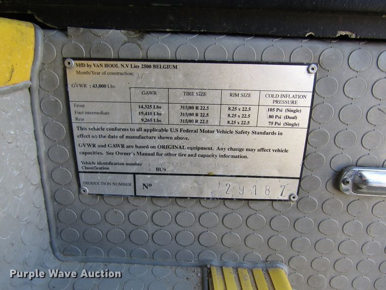 image for item DB4966 1998 Van Hool T940 coach bus