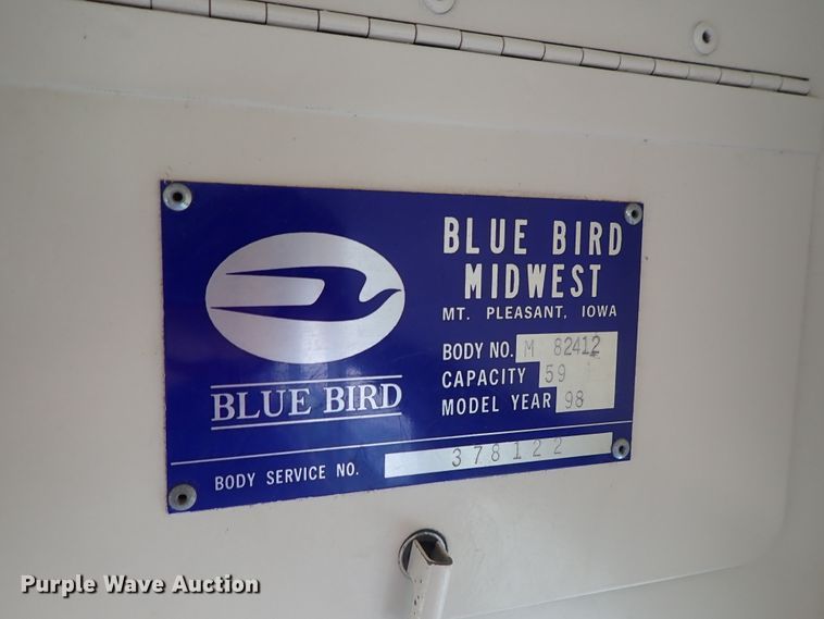 image for item DE5422 1998 Ford B800 Blue Bird school bus