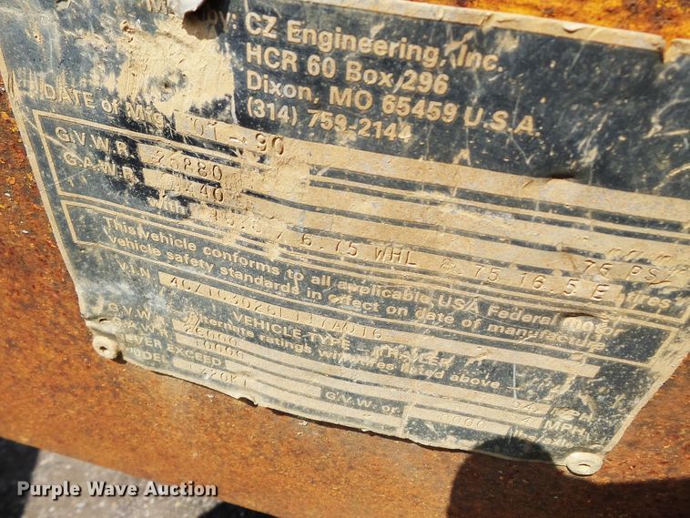 image for item DE7836 1990 CZ Engineering CZ720KT equipment trailer