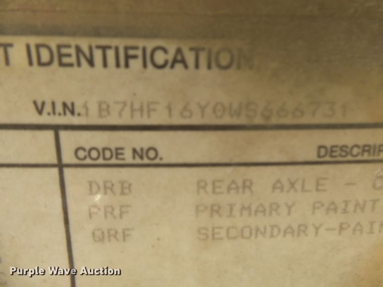 image for item DE7840 1998 Dodge Ram 1500 pickup truck