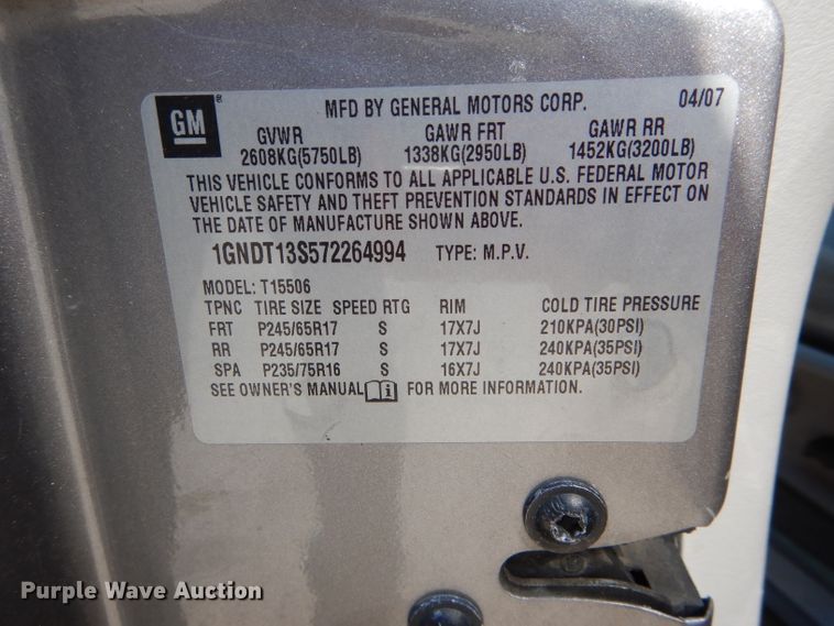 image for item DE8499 2007 Chevrolet TrailBlazer LS SUV