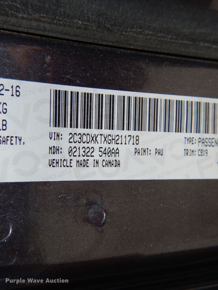 image for item DE8504 2016 Dodge Charger Police