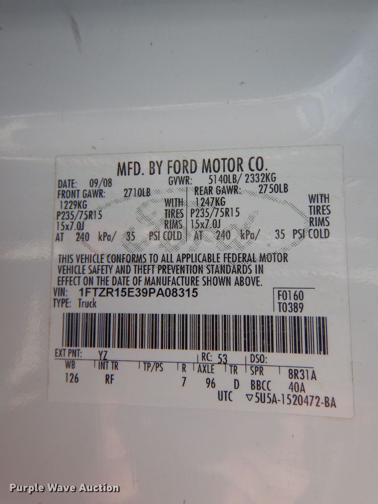 image for item DE8513 2009 Ford Ranger SuperCab pickup truck