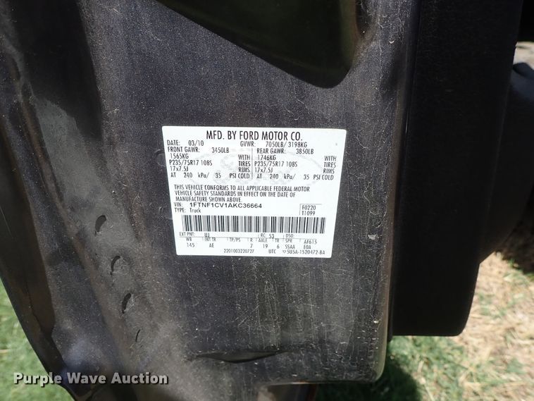 image for item DF1248 2010 Ford F150 pickup truck