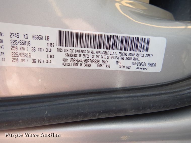 image for item DG4801 2008 Dodge Grand Caravan SE van