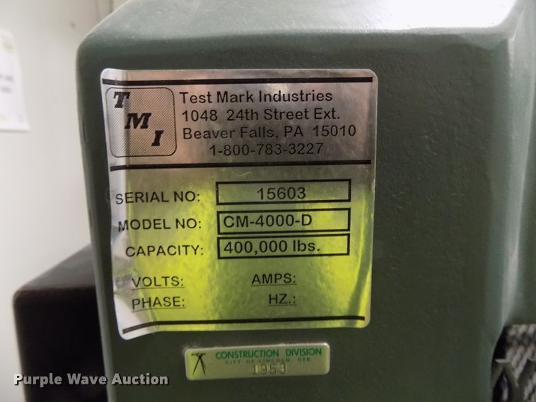 image for item DO9481 Test Mark CM-4000-D concrete compression testing machine