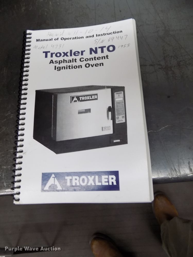 image for item DZ9731 2014 Troxler NTO Asphalt 4731 ignition oven