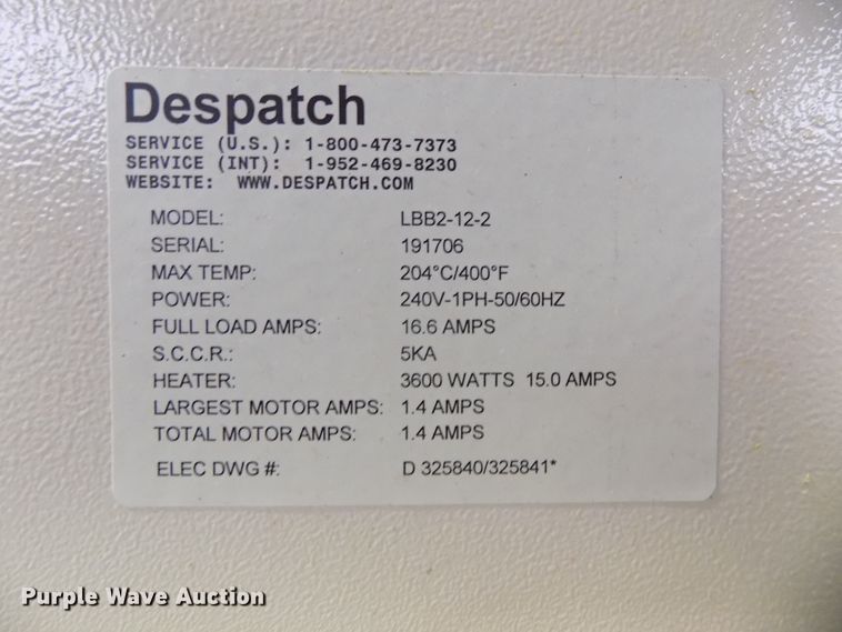 image for item DZ9732 2016 Despatch Asphalt LBB2-12-2 oven