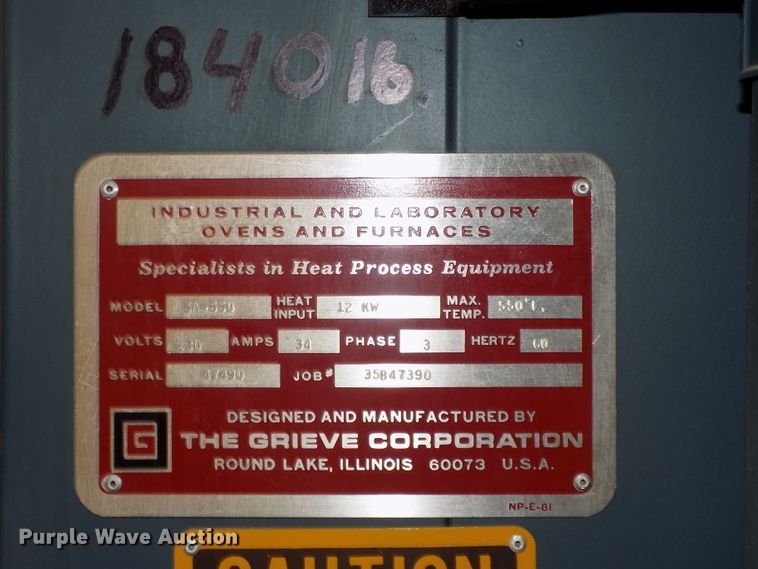 image for item DZ9737 1978 Grieve large batch oven