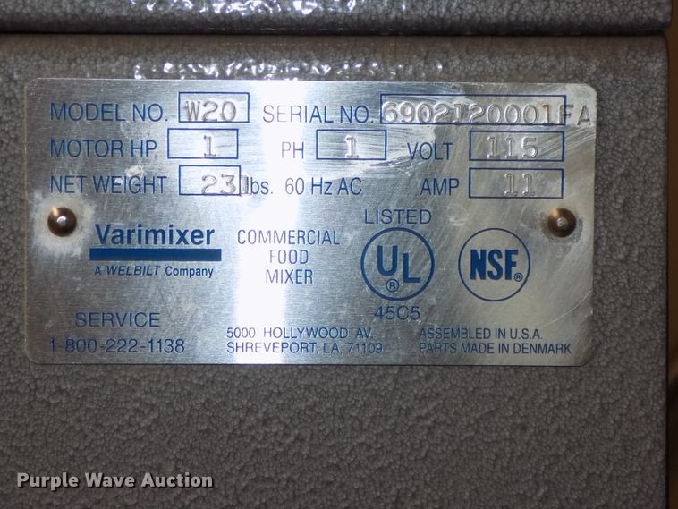 image for item DZ9738 Welbilt W20 varimixer