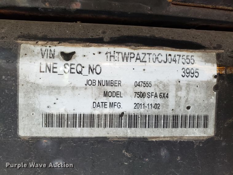 image for item FL9013 2012 International WorkStar 7500 dump truck