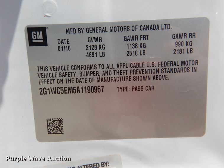 image for item FT9256 2010 Chevrolet Impala LTZ