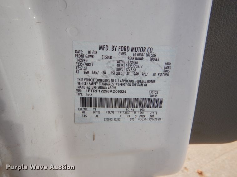 image for item GH9501 2008 Ford F150 XL pickup truck