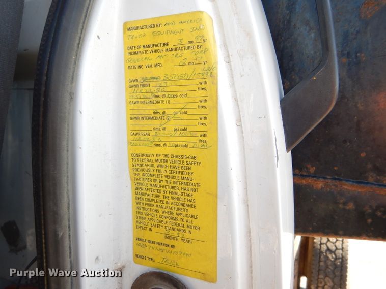 image for item GH9527 1997 Chevrolet C8500 dump truck