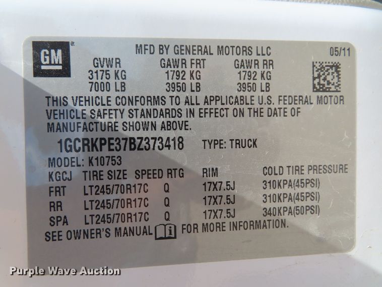 image for item DH0276 2011 Chevrolet Silverado 1500 Ext. Cab pickup truck