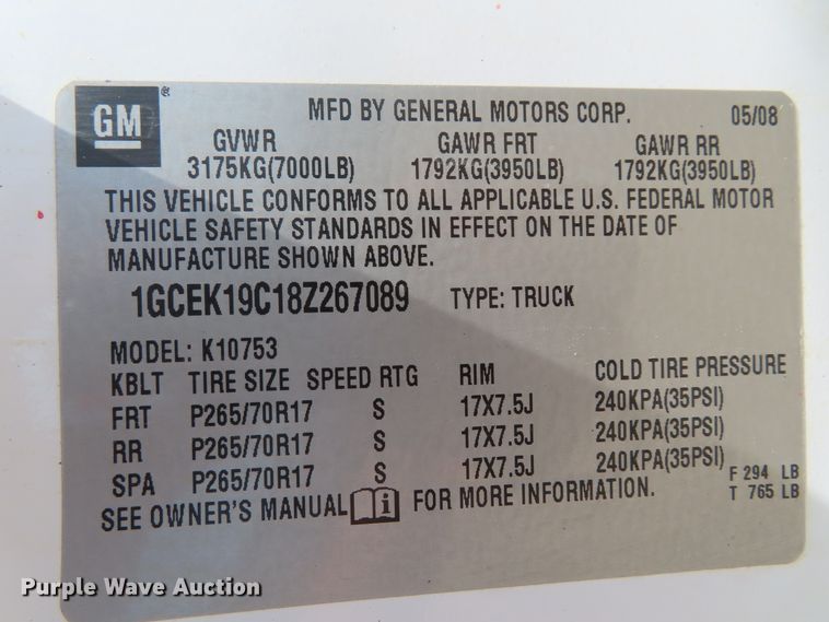 image for item DH0277 2008 Chevrolet Silverado 1500 Ext. Cab pickup truck