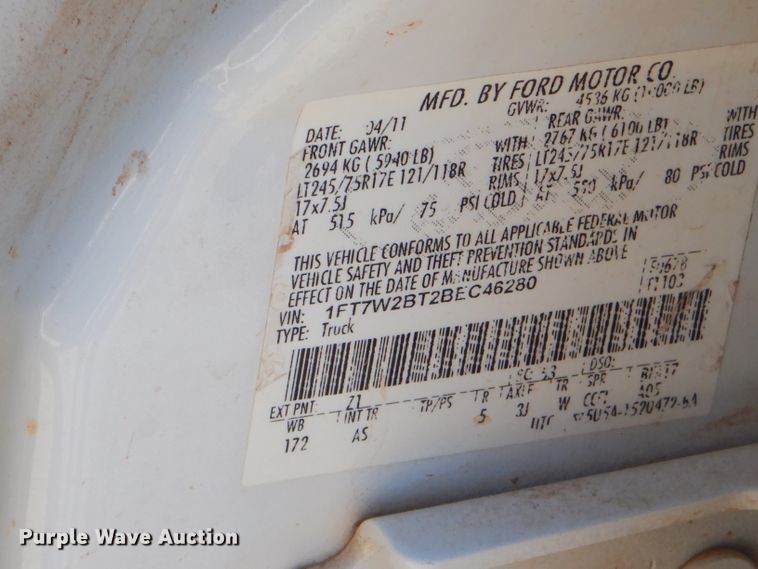 image for item ED9421 2011 Ford F250 Super Duty Crew Cab pickup truck