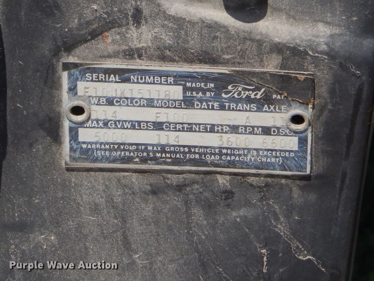 image for item ED9433 1961 Ford F100 pickup truck