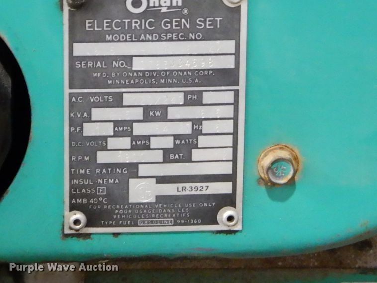 image for item ED9448 Onan 6.5NHCRC16004A generator