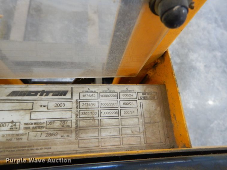 image for item ED9455 2003 Multiton SM20 lift