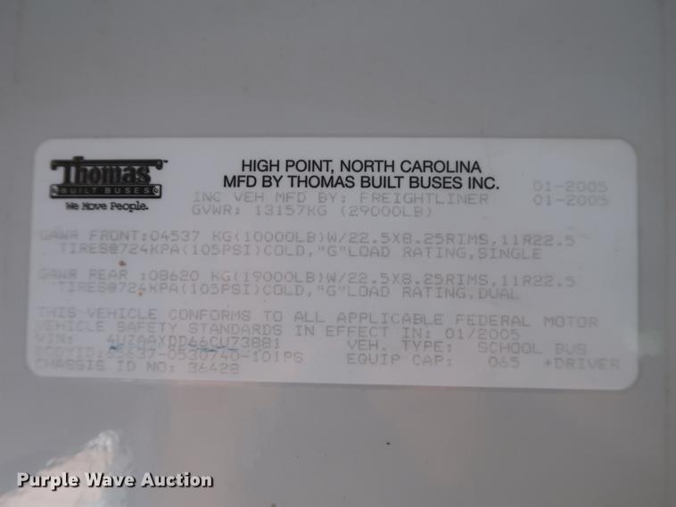 image for item FE9646 2006 Freightliner FS65 Thomas school bus