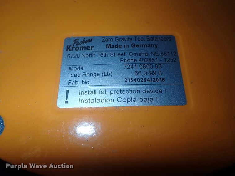 image for item FE9795 (8) Packers Kromer zero gravity tool balancer