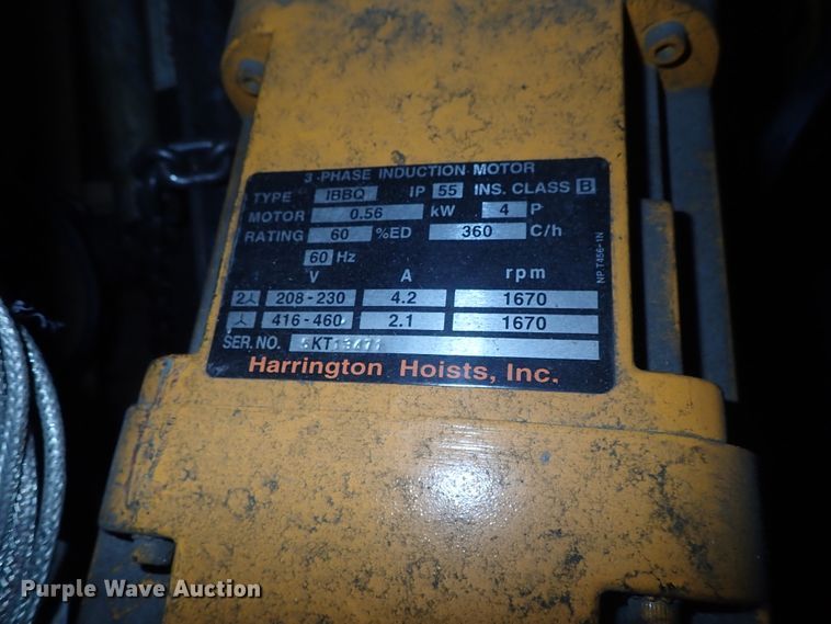 image for item FE9801 Harrington overhead hoist
