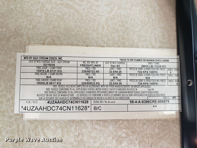 image for item FL9064 2004 Freightliner Crecendo RV