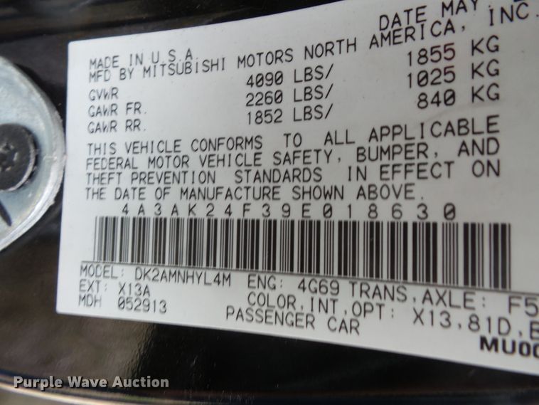 image for item FM9661 2009 Mitsubishi Eclipse