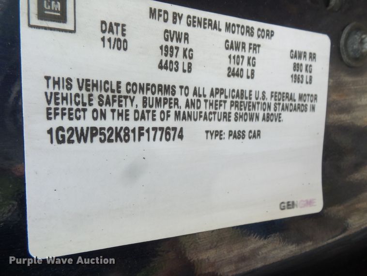 image for item FM9663 2001 Pontiac Grand Prix