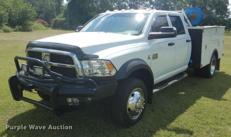 image for item FT9359 2012 Dodge Ram 4500 Crew Cab utility truck with crane