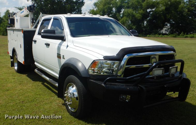 image for item FT9359 2012 Dodge Ram 4500 Crew Cab utility truck with crane