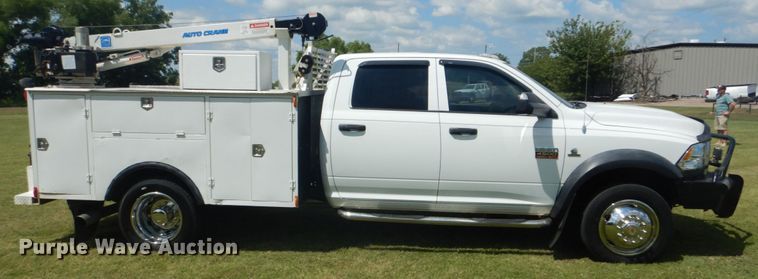 image for item FT9359 2012 Dodge Ram 4500 Crew Cab utility truck with crane