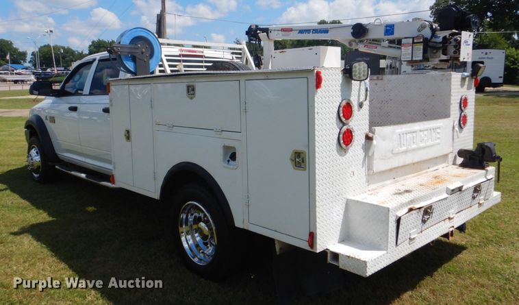 image for item FT9359 2012 Dodge Ram 4500 Crew Cab utility truck with crane