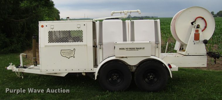 image for item DG1321 2001 Sewer Equipment Co. of America 747FR2000 jetter trailer
