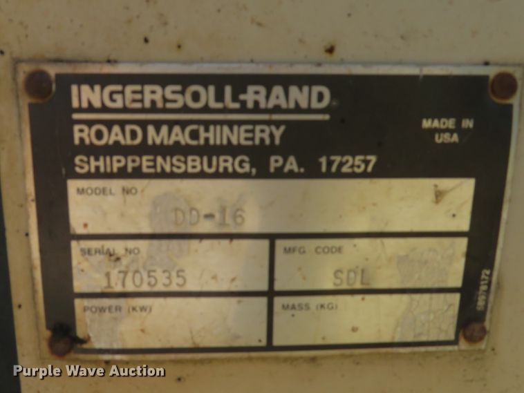 image for item EV9662 2002 Ingersoll Rand DD16 double drum vibratory roller